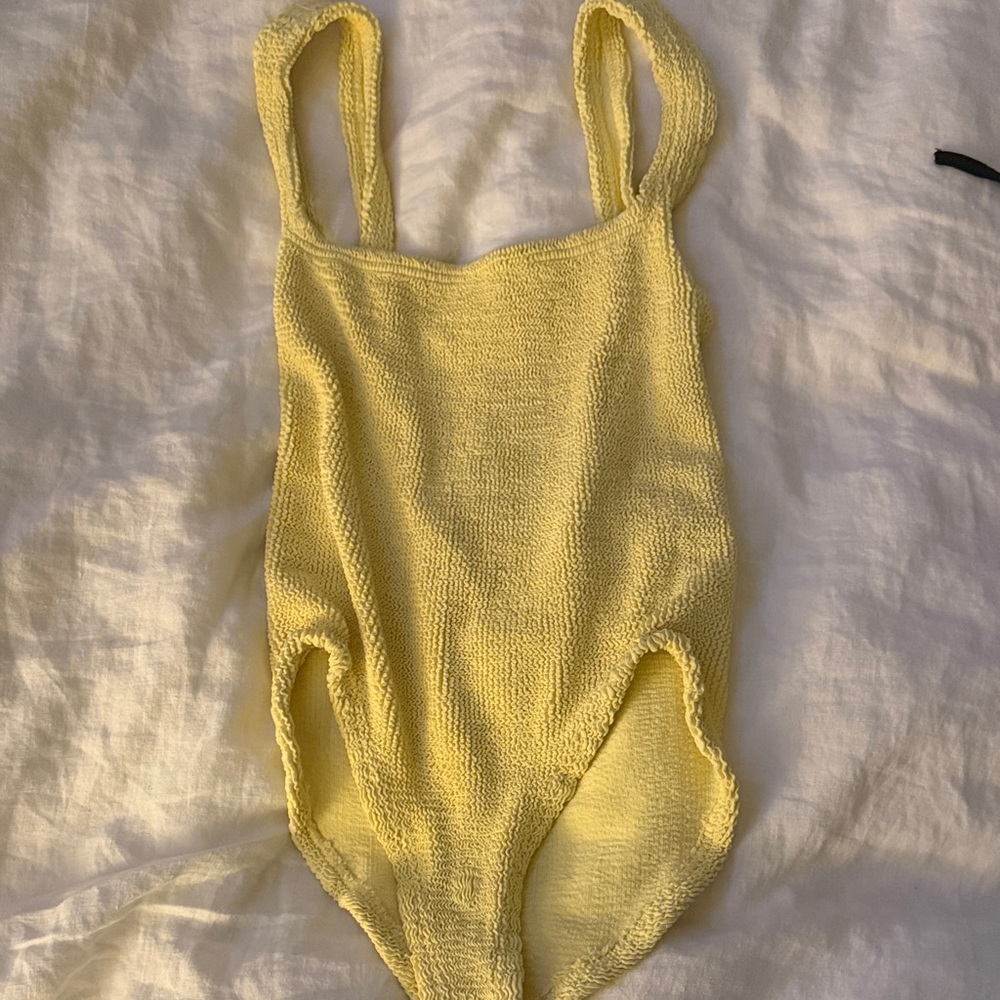 Hunza G square neck Yellow one piece